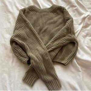 Cropped green sweater